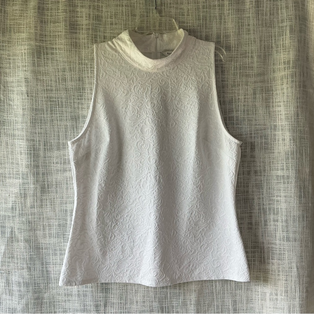 WHBM Jacquard Mock Neck Tank Top